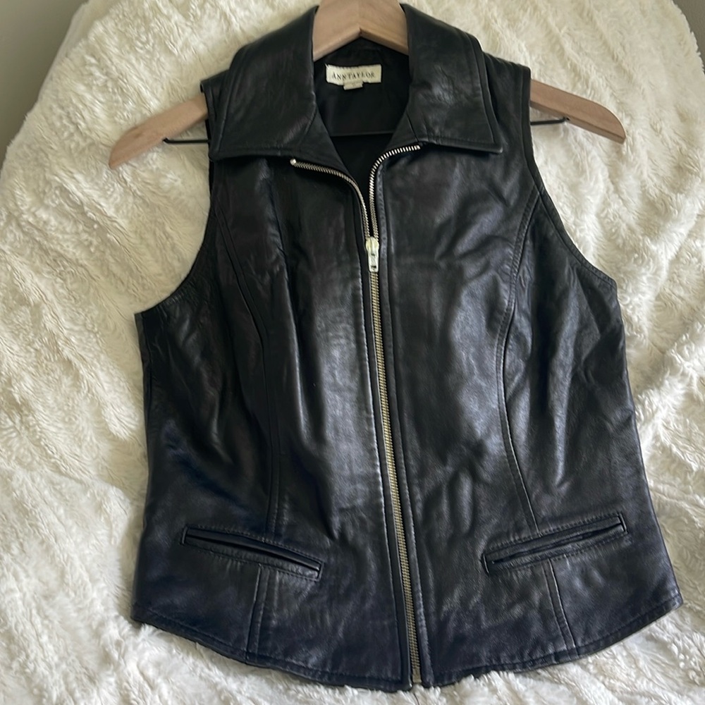 Ann Taylor genuine leather vest